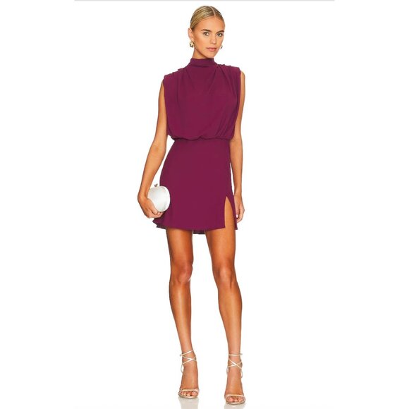 Amanda Uprichard Franny Mini Dress in Aubergine Size Medium - Picture 1 of 9